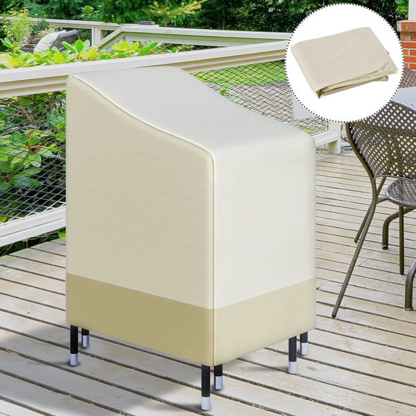 600D Oxford Cloth Waterproof Furniture Cover for Wicker & Rattan Garden Chairs, L70 x W90 x H115cm