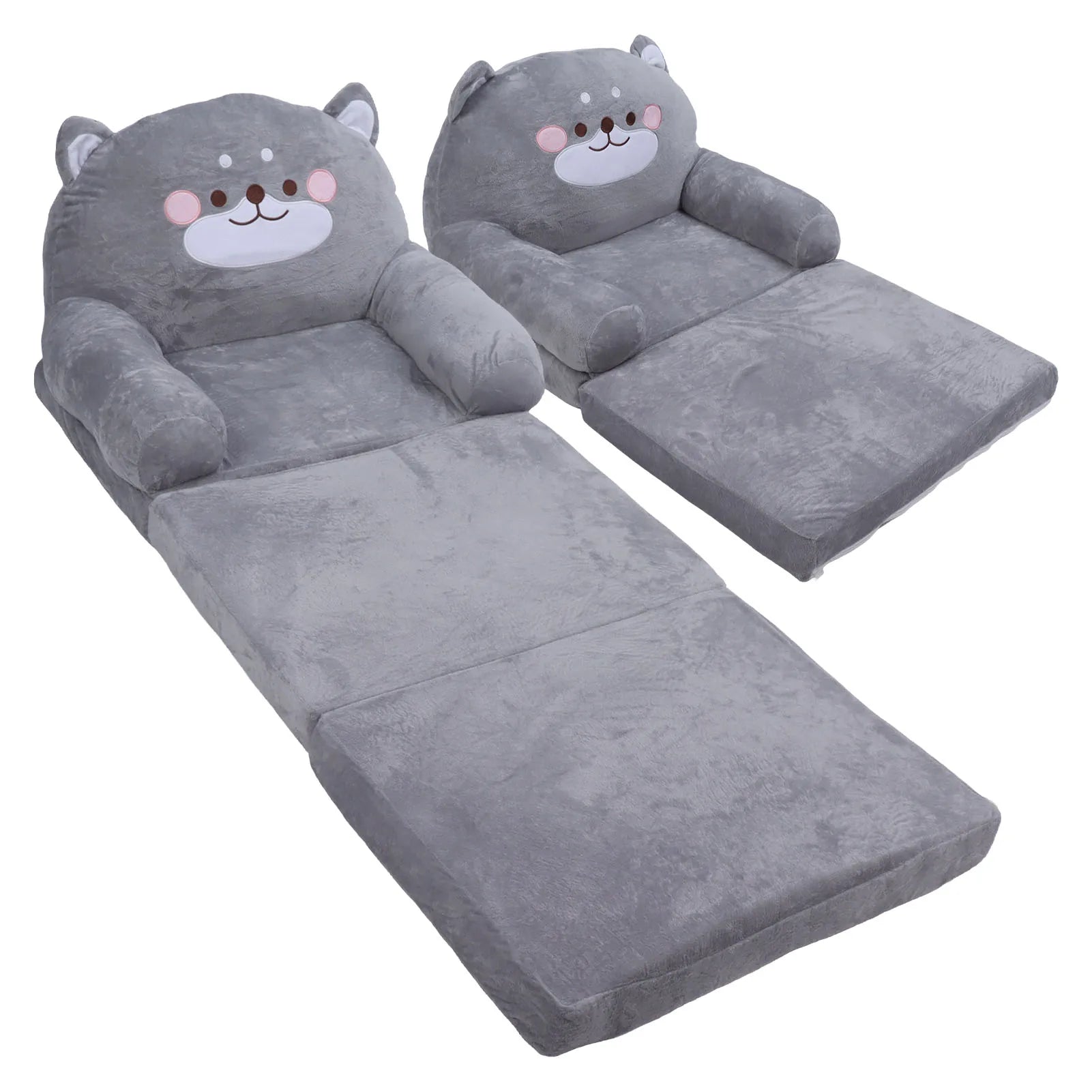Kids Sofa Chair Soft Toddler Seat Cartoon Dog Design Foldable Comfort Chair