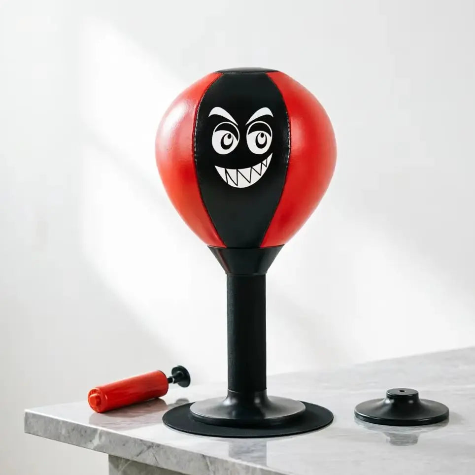 Desktop Punching Bag Stress Relief Ball with Suction Cup PU Leather for Desk Table Boxing UK