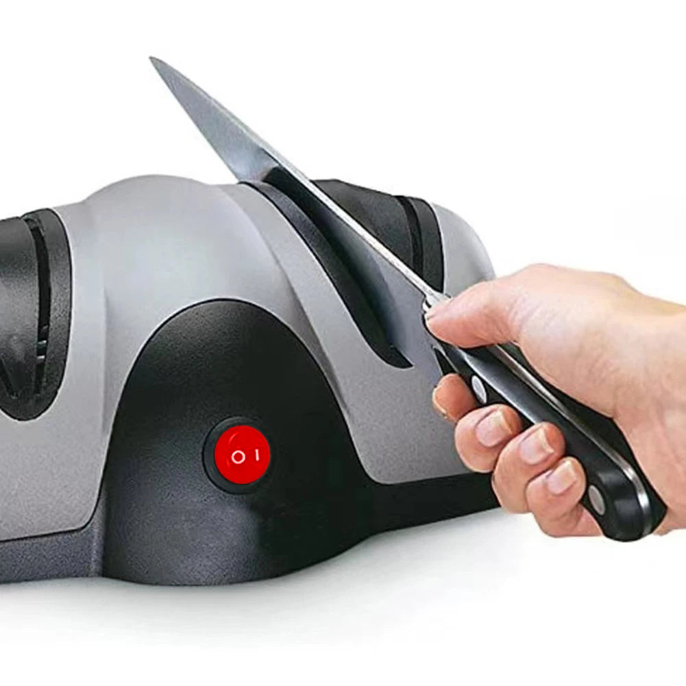 Professional 2-Stage Electric Knife Sharpener with Non-Slip Base | Automatic Fast Grind Tool for Home Kitchen