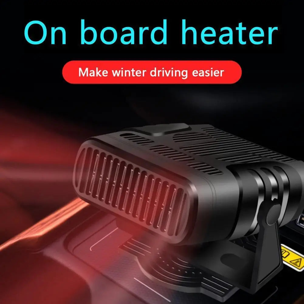 12V 24V Car Windshield Defroster Defogger Fan 360° Rotating 2-in-1 Heating and Cooling for All Vehicles