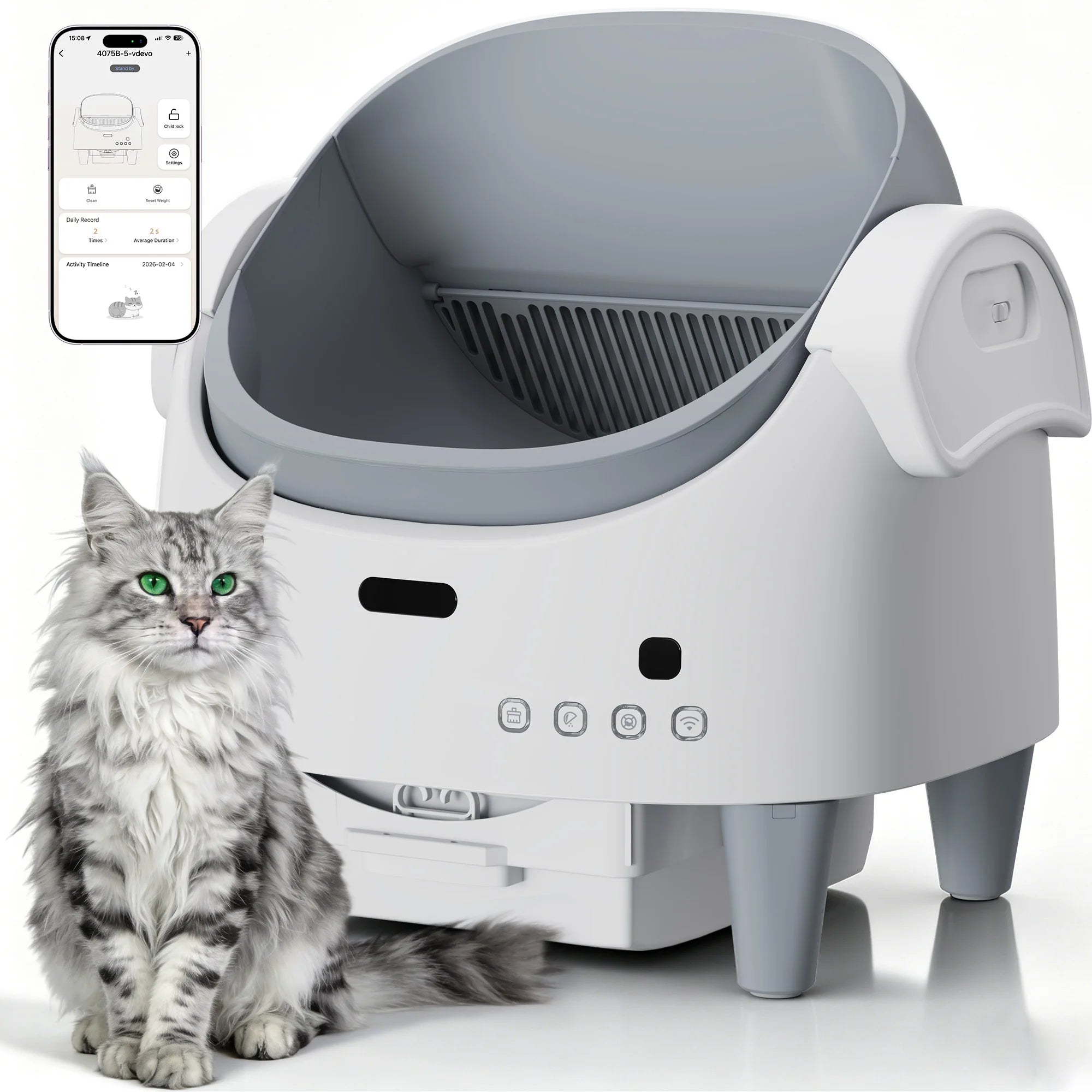 Smart Self Cleaning Cat Litter Box, 10.5L App Control Auto Tray | Hackerprice®