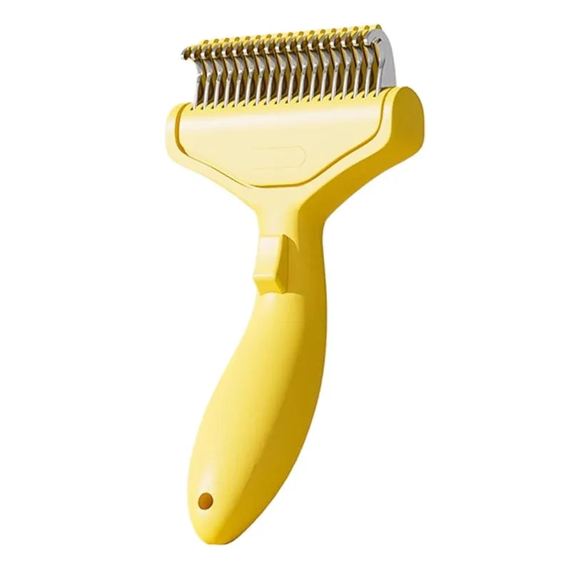 Pet Hair Removal Comb Curved Stainless Steel Teeth 17cm Detangling Brush for Dogs Cats Long Thick Hair