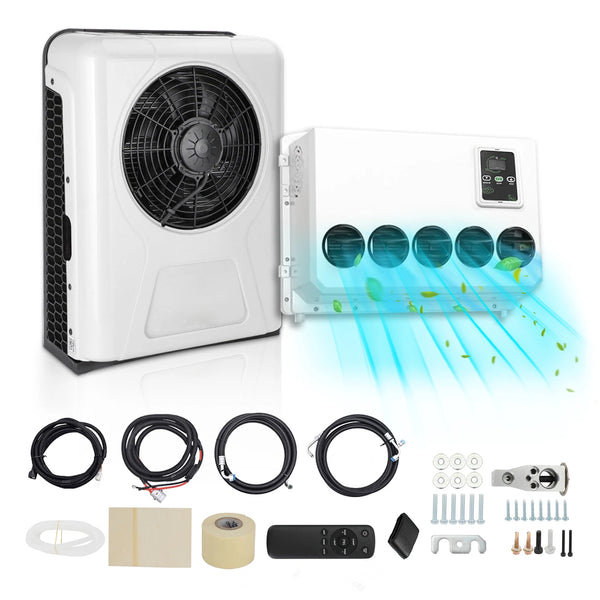 10500 BTU 12V Parking Air Conditioner Split Type for Truck Van Campervan Tractor RV Cab Rooftop or Wall Mount
