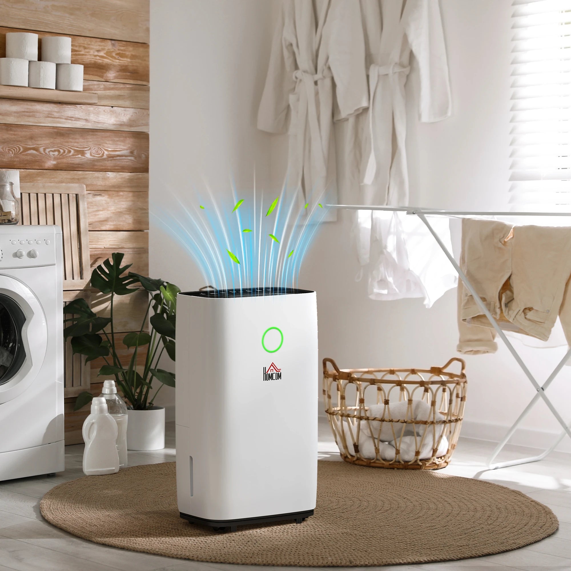 16L Per Day Portable Quiet Dehumidifier 4L Tank 3 Modes 24hr Timer Child Lock LED Display for Home White
