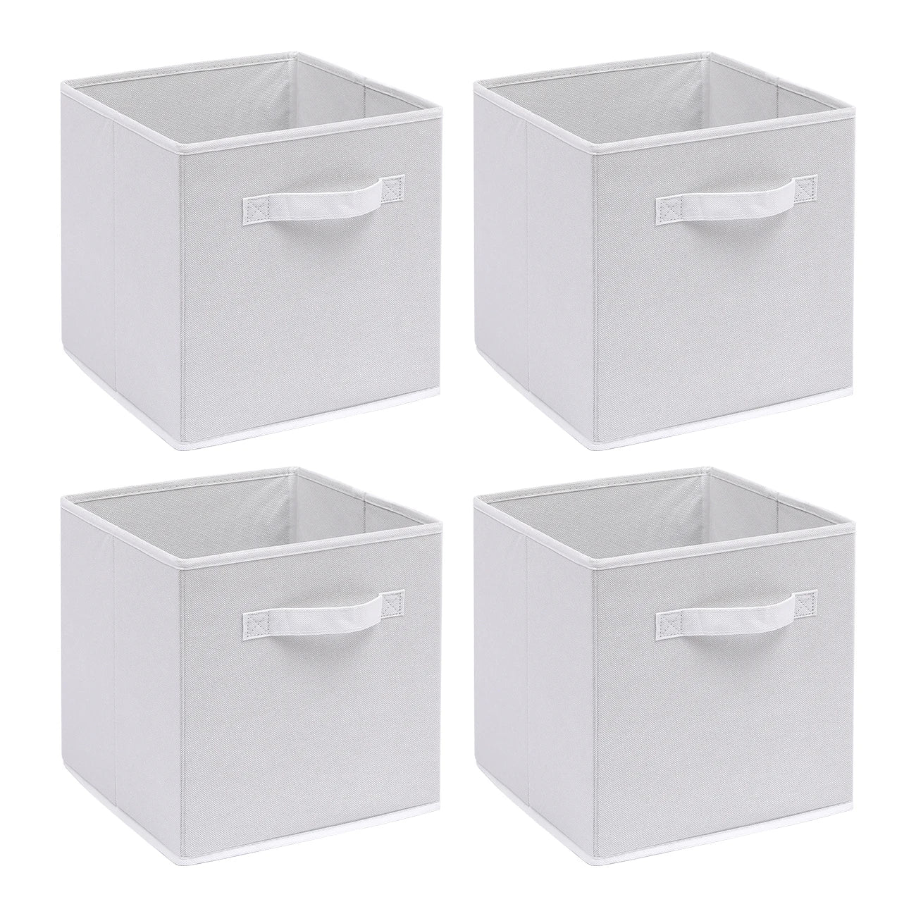 Pack of 4 Foldable Fabric Storage Cubes Boxes Non-Woven Wardrobe Organiser for Home Bedroom Closet