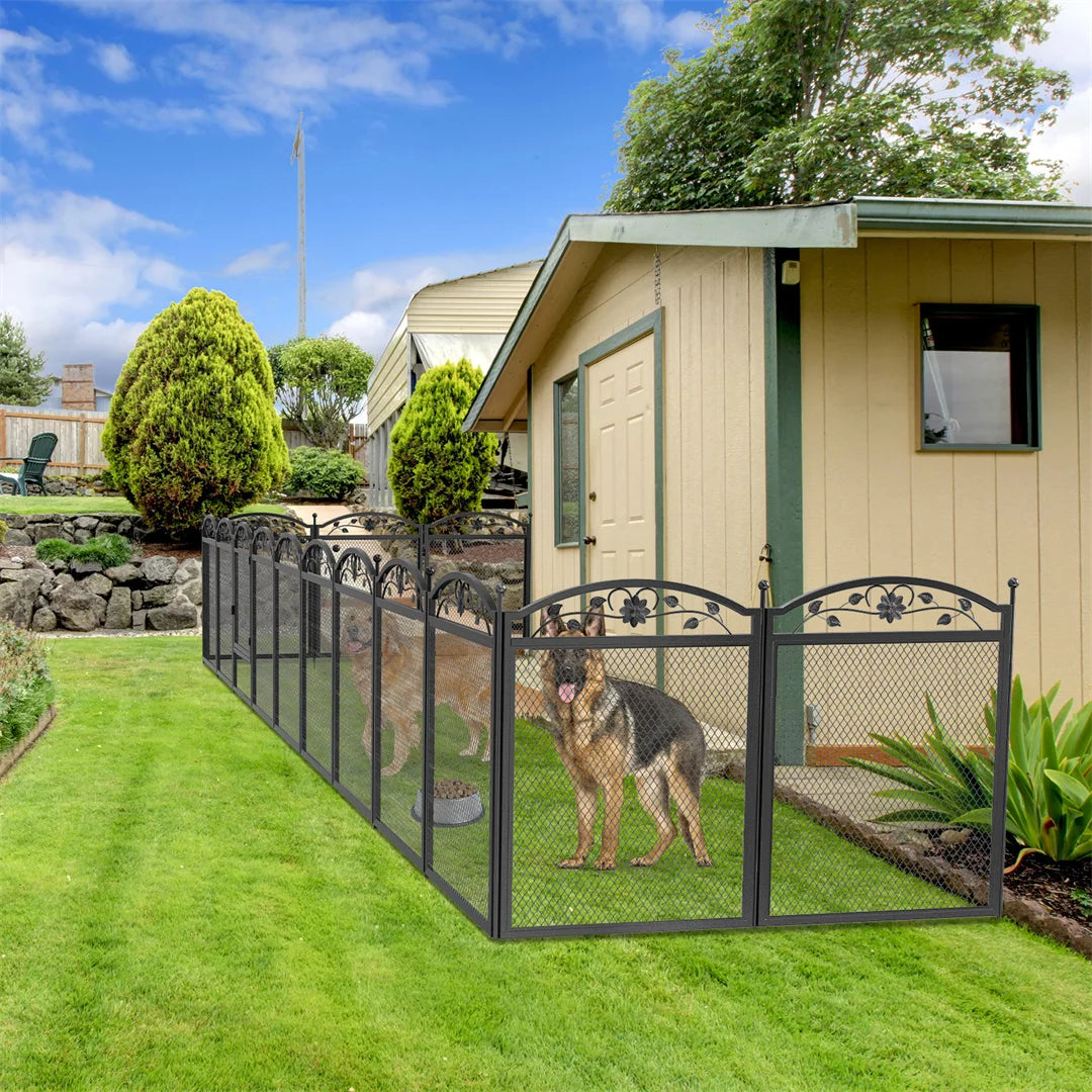 BINGOPAW 8 Panel DIY Heavy Duty Dog Playpen 126x126x88cm Waterproof Pad for Whelping Training Puppies