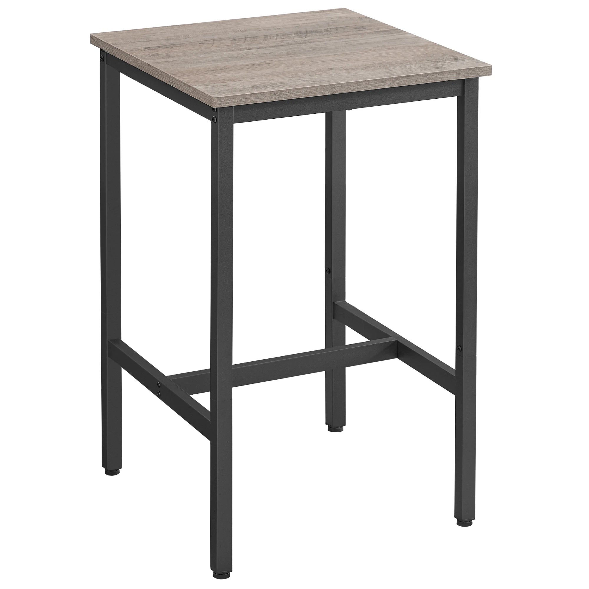Square Breakfast Bar Table Tall Kitchen Bar Table with Steel Frame