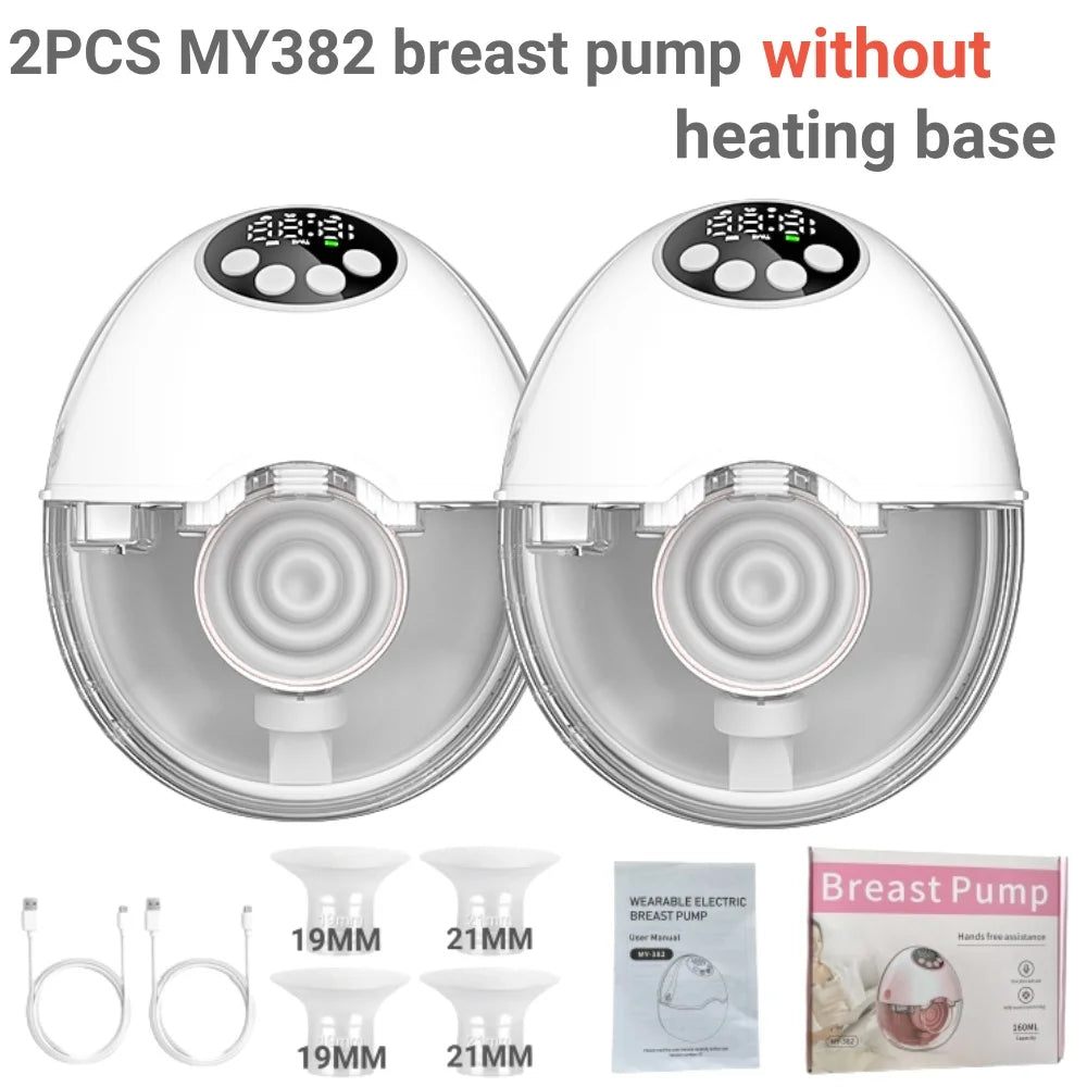Breast Pump Electric Handsfree BPA Free with Heating & UV Sterilize Lid Optional Wireless Upgrade Wearable Breastfeeding Pump