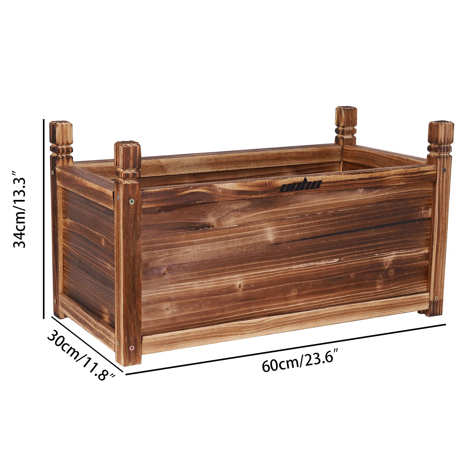 Wooden Raised Garden Bed Planter Box | Pine Wood Flower & Vegetable Herb Planter Indoor/Outdoor