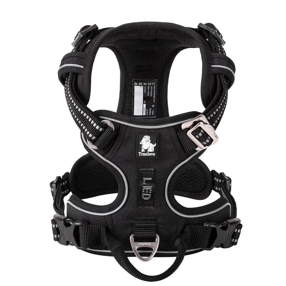 Truelove No Pull Dog Harness Reflective Breathable XS-XL Sizes for Small Medium Large Dogs Night Walking