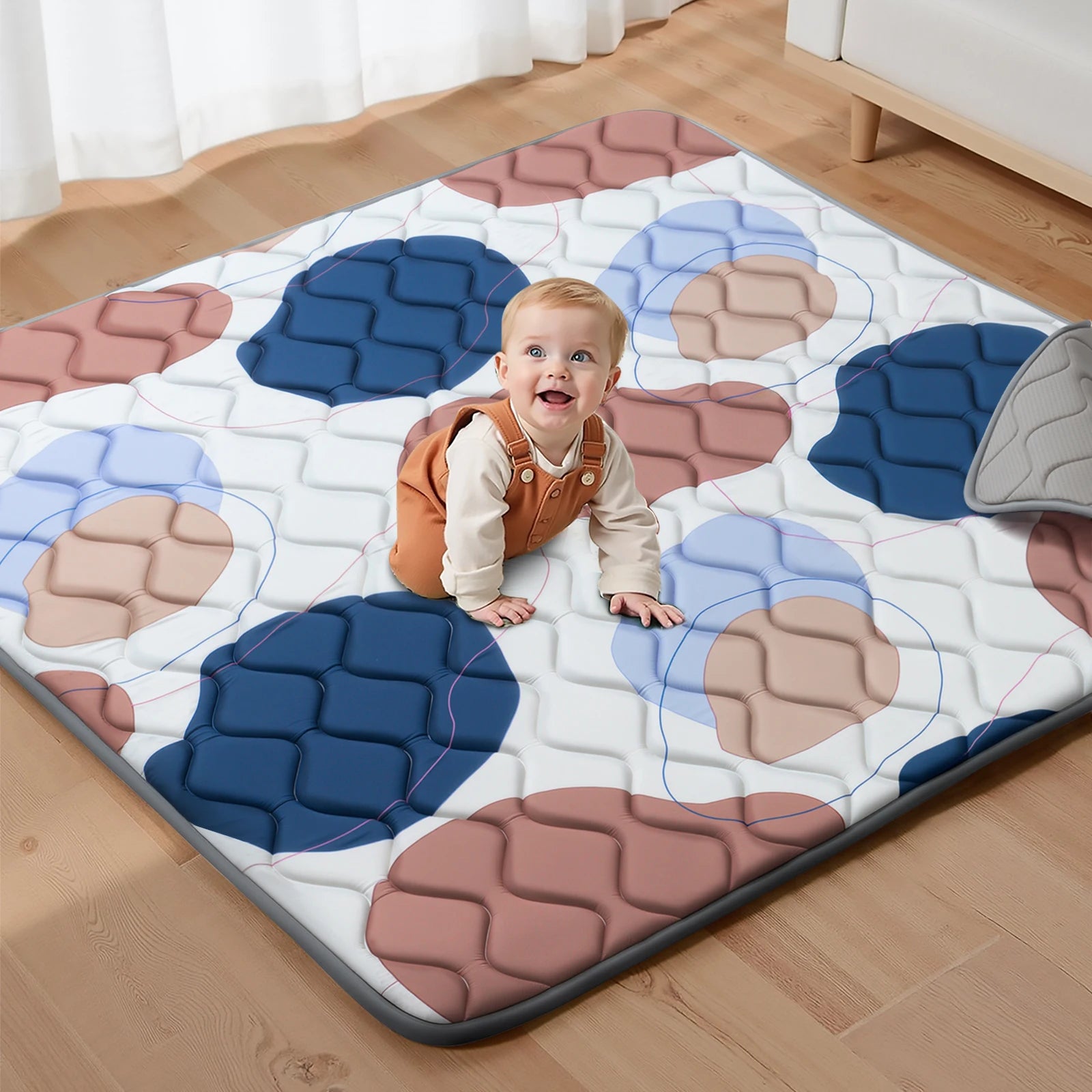 Foldable Baby Play Mat Thick Foam Crawling Mat – Non-Slip Soft Playpen Mat