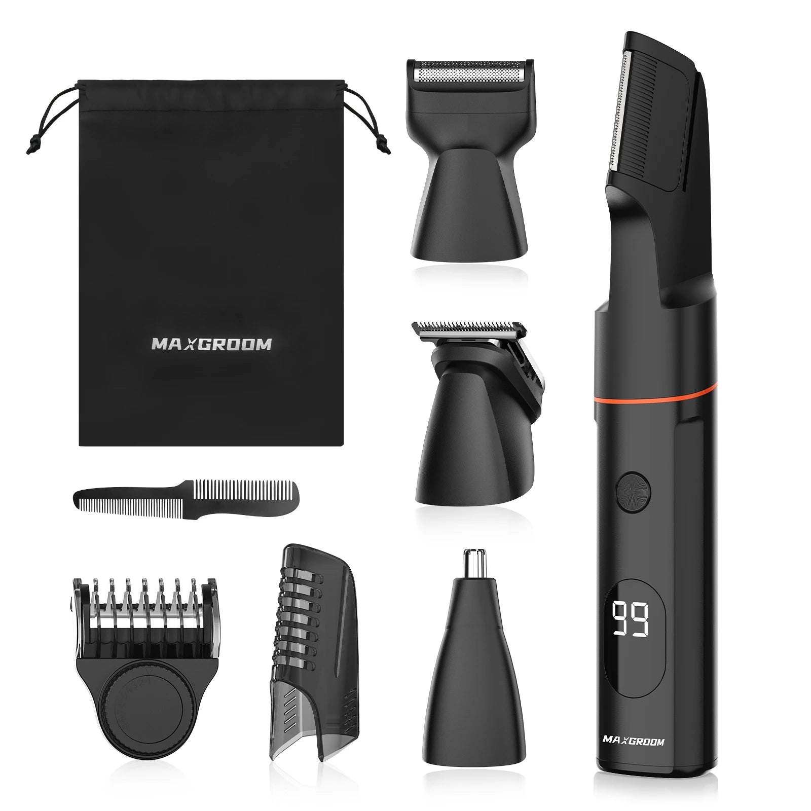 4 in 1 Body Hair Trimmer Waterproof Beard Nose Grooming Kit USB Rechargeable