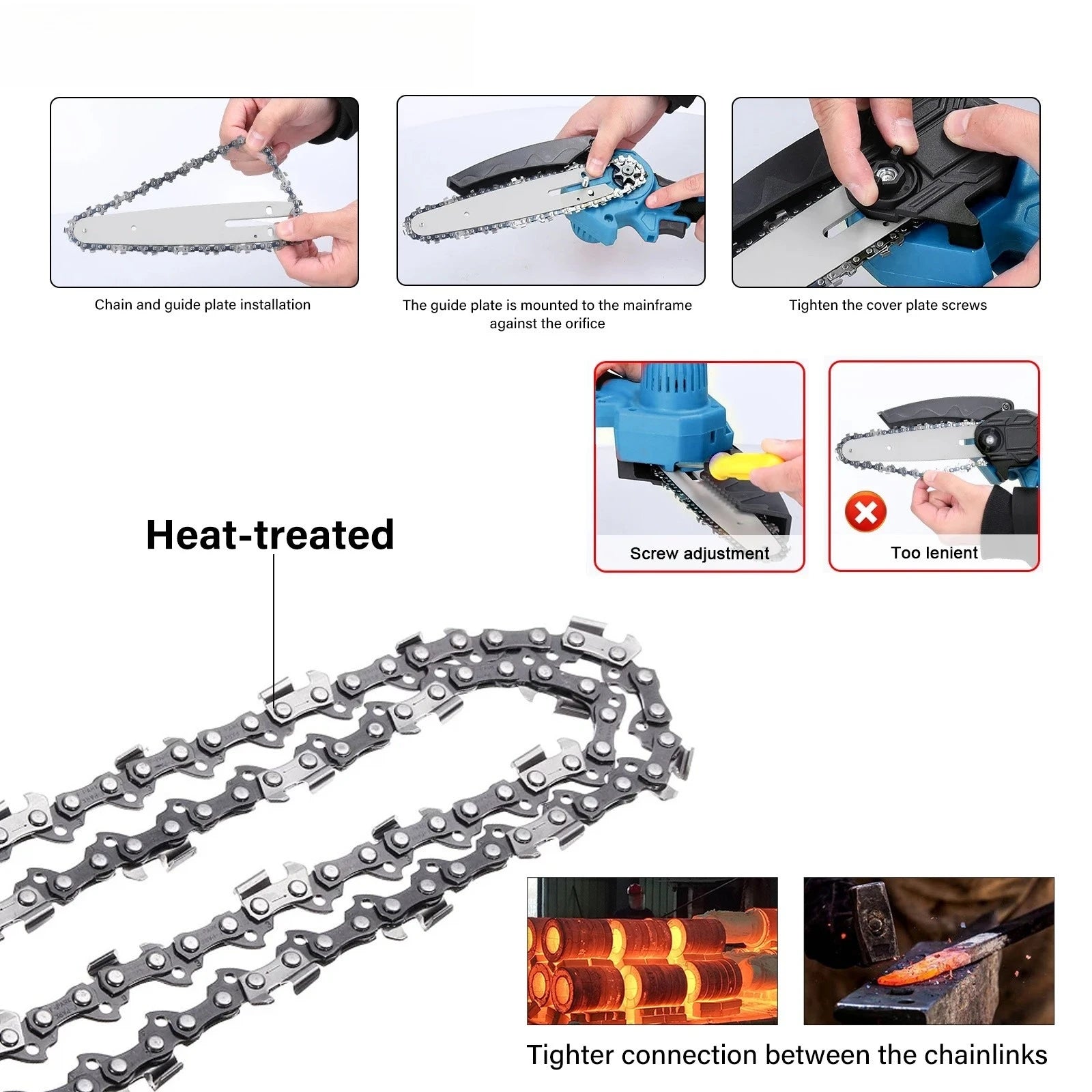 8 Inch Cordless Mini Chainsaw Brushless Motor 2 Batteries Safety Lock Lightweight for Garden Wood Cutting Pruning