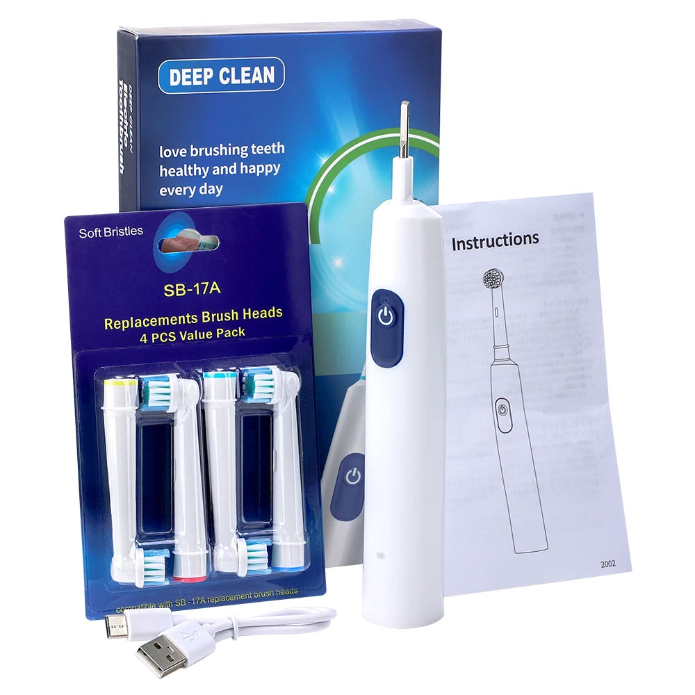 Electric Toothbrush USB Rechargeable Waterproof Intelligent Toothbrush for Adults