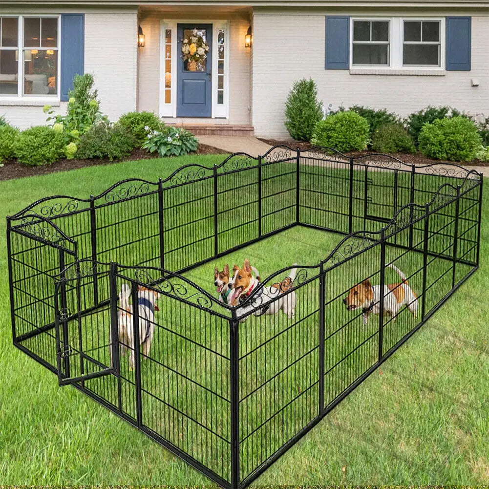 BINGOPAW 8 Panel Dog Playpen 32 Inch Height Heavy Duty Foldable Anti-Rust Indoor Outdoor Fence