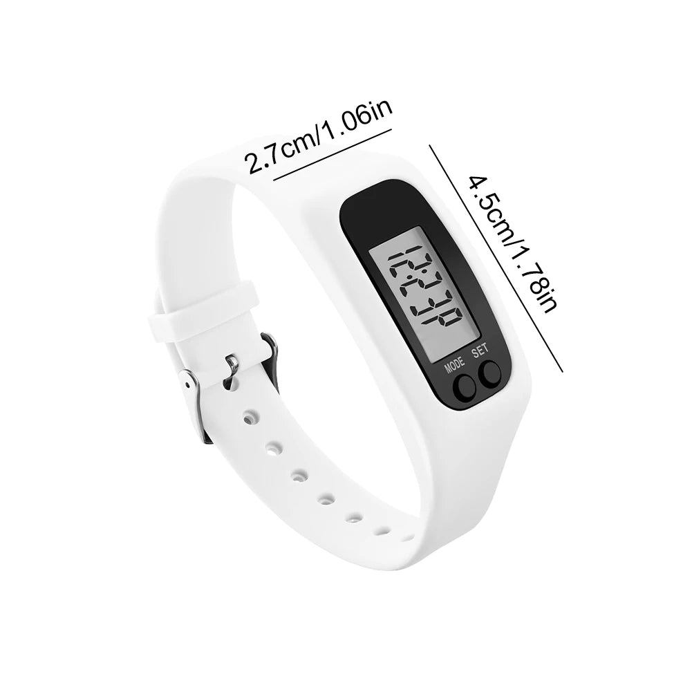 LED Pedometer Bracelet Step Tracker Walking Running Fitness Watch with Time Display