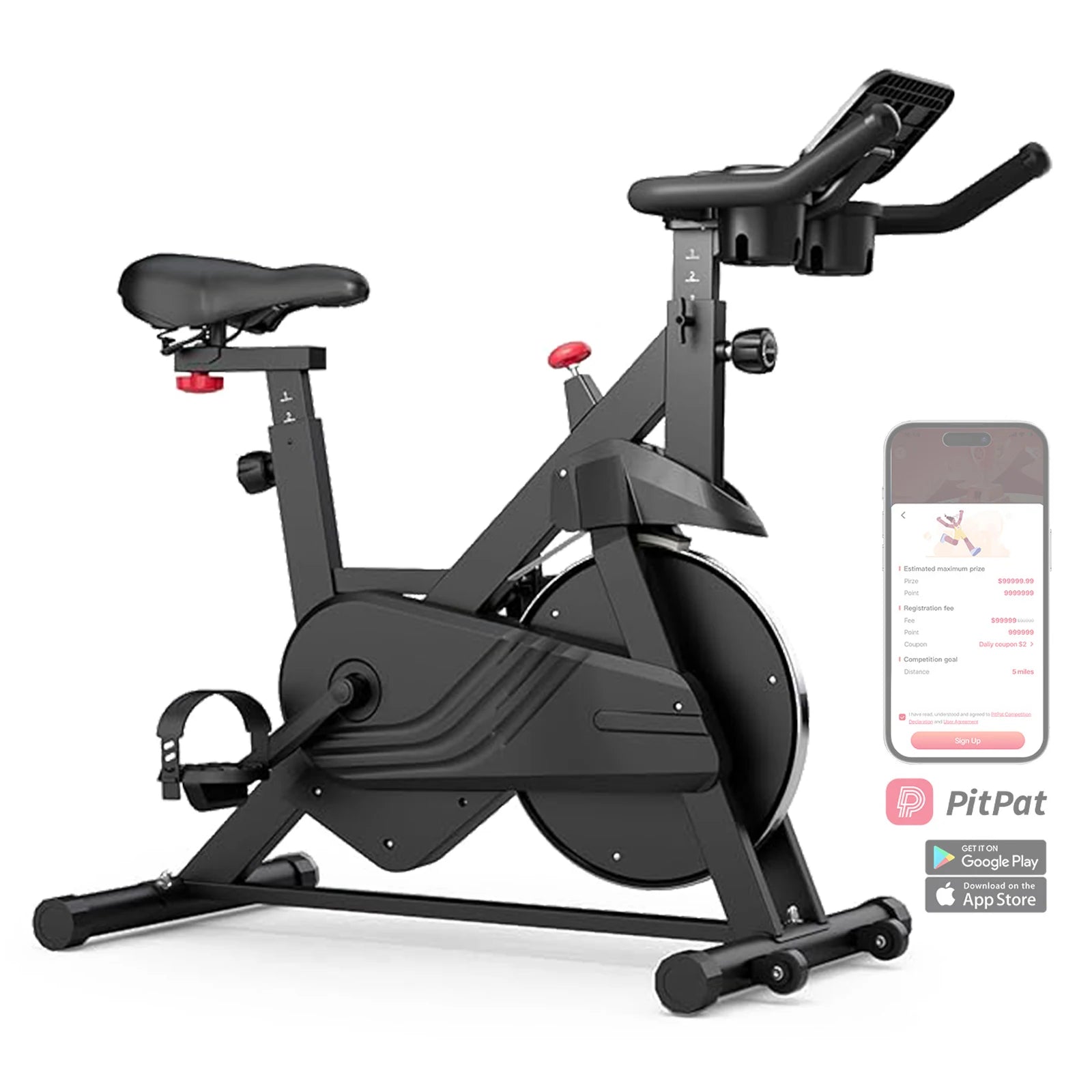 Magnetic Resistance Exercise Bike with LCD Display – Indoor Fitness Bike Adjustable Seat 100kg Capacity