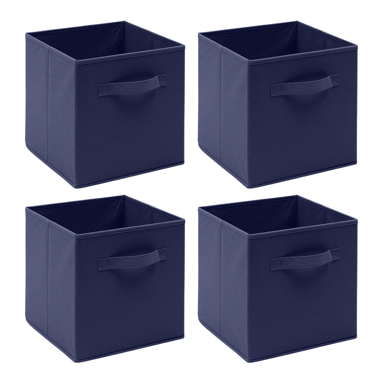 Pack of 4 Foldable Fabric Storage Cubes Boxes Non-Woven Wardrobe Organiser for Home Bedroom Closet