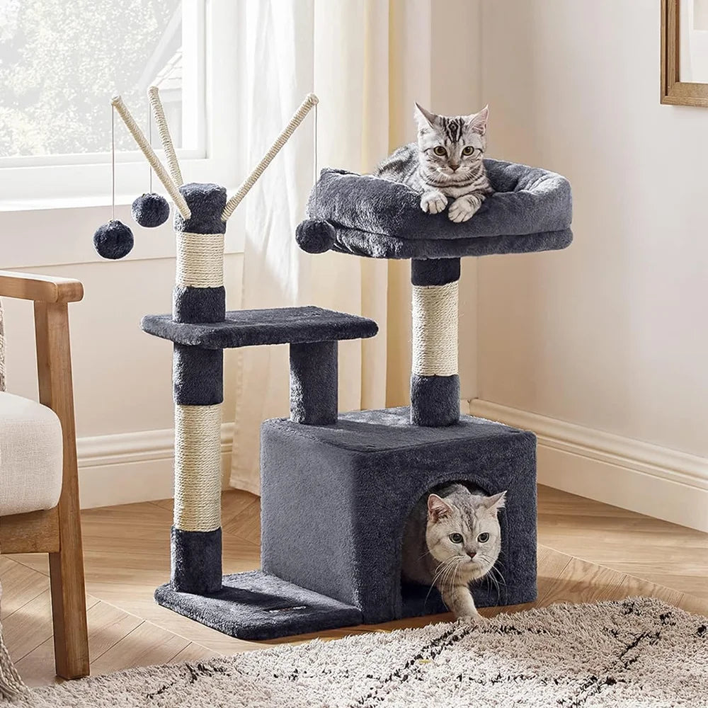 Cat Climbing Frame Tower 72cm with Toy Perch Cozy Condo for Cats Leisure Entertainment