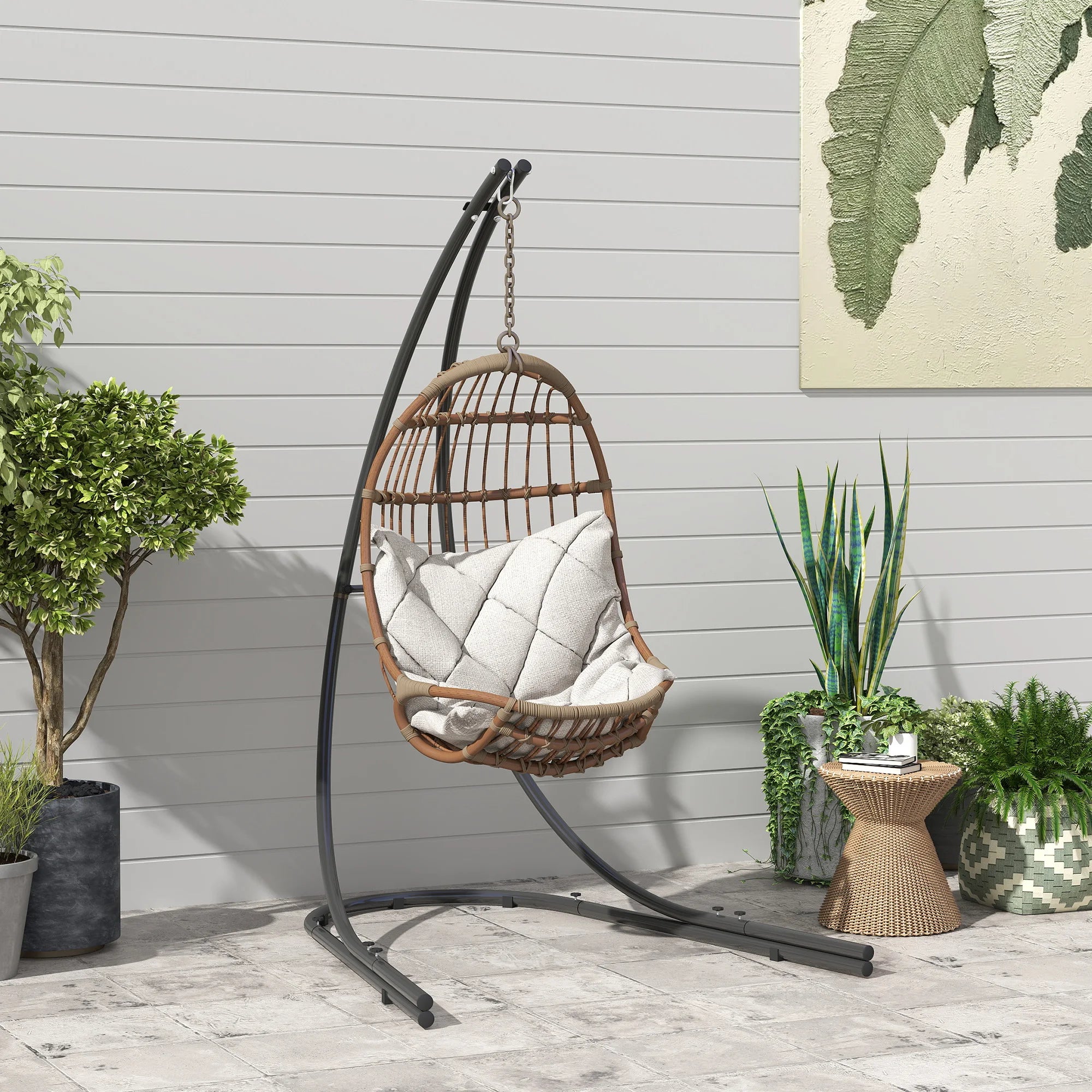 Heavy Duty Hammock Chair Stand with Extra Large Base, S-Hook and Non-Slip Foot Pads