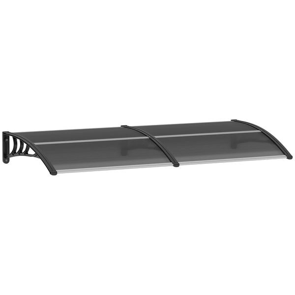 Door Canopy Awning 196 x 75cm, Polycarbonate Rain Shelter for Doors and Windows