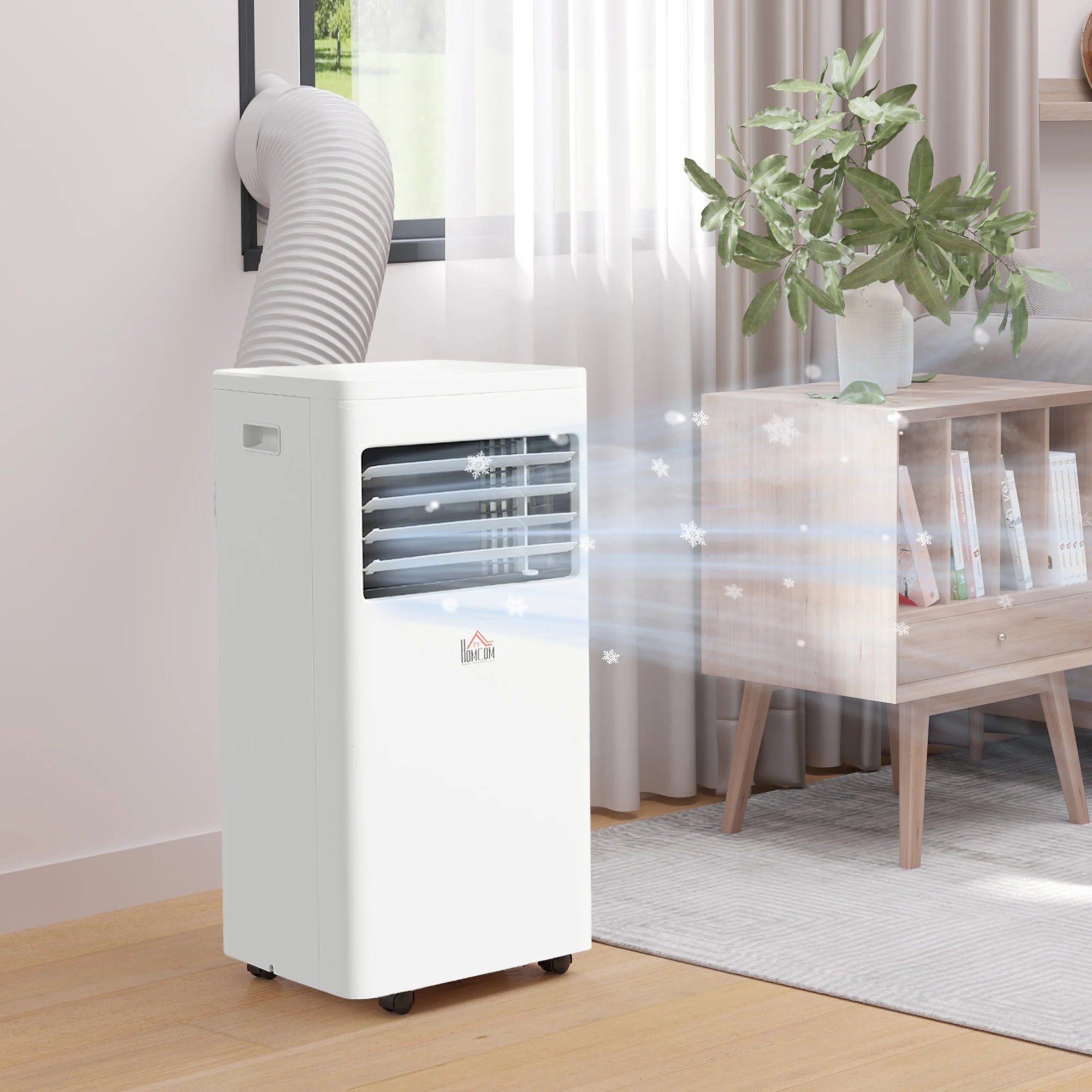 7000 BTU Portable Air Conditioner 780W 3 Modes 24hr Timer Remote Control Dehumidifier for Home Office White