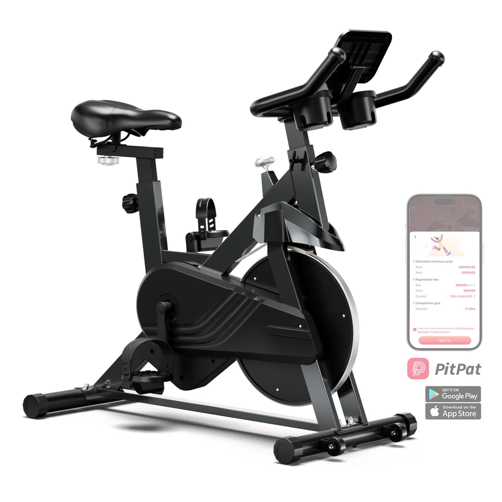 Magnetic Resistance Exercise Bike with LCD Display – Indoor Fitness Bike Adjustable Seat 100kg Capacity