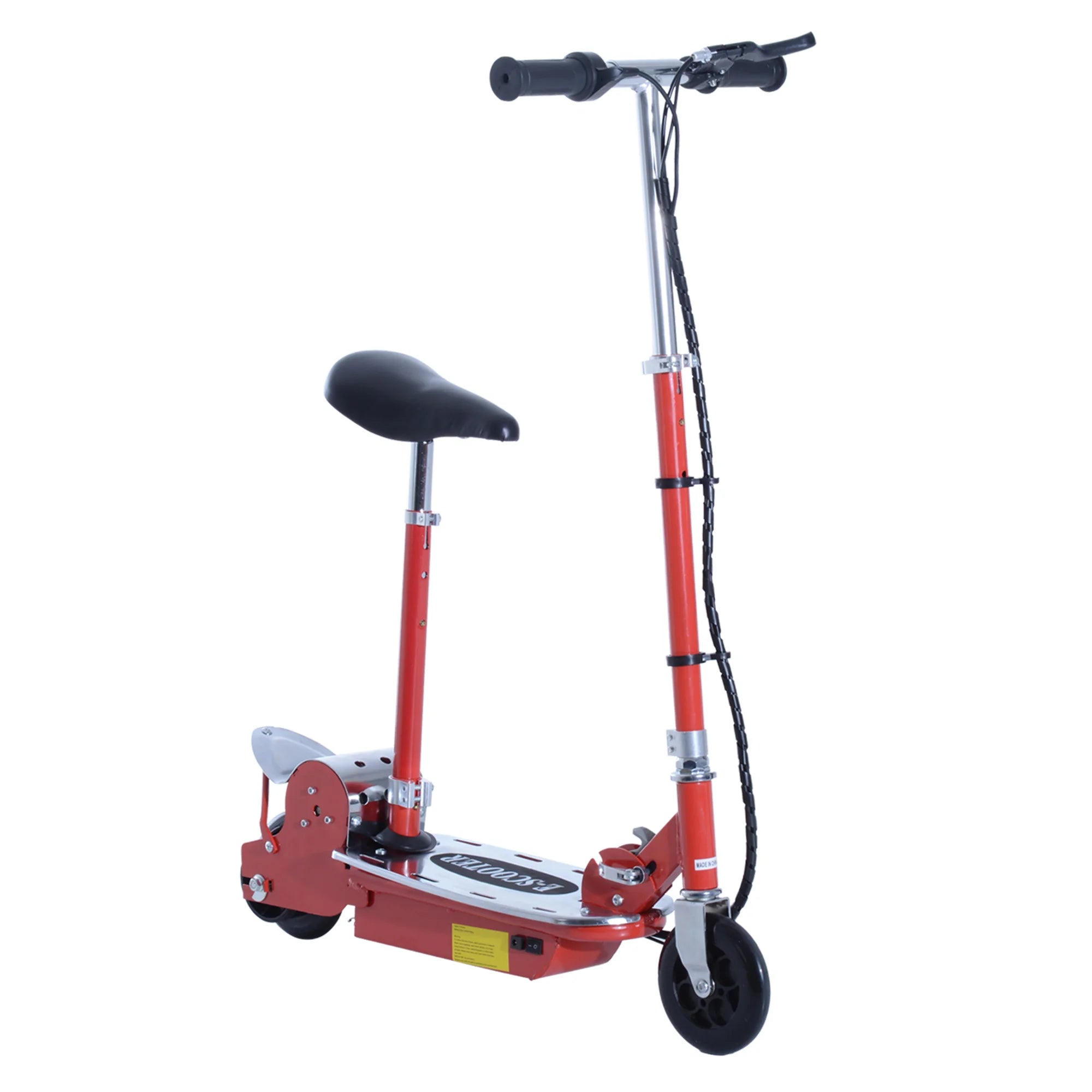 Foldable Electric Scooter with Seat Adjustable Kids Powered Ride On Scooter