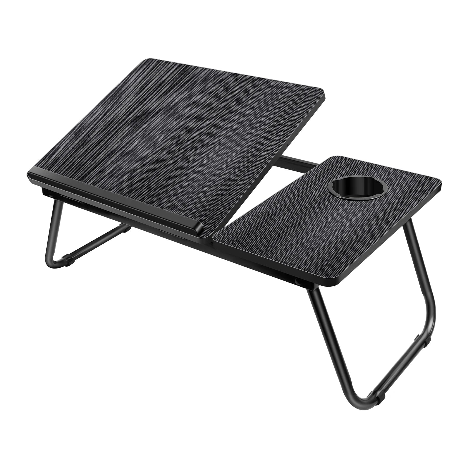 DayPlus Foldable Laptop Bed Desk | Portable Bed Tray Table with Cup Slot & Book Holder