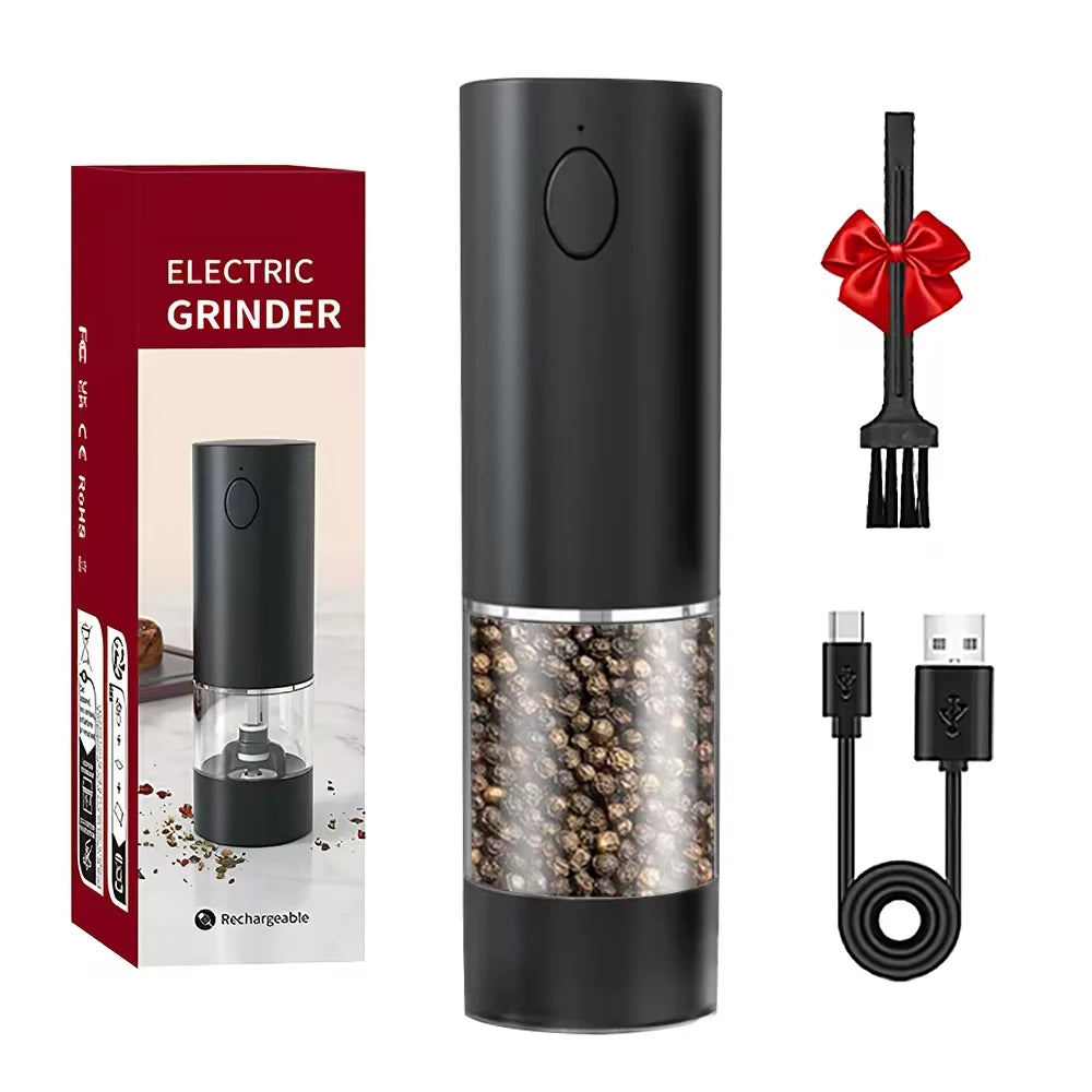Electric Pepper & Salt Grinder | USB Rechargeable Stainless Steel Spice Mill