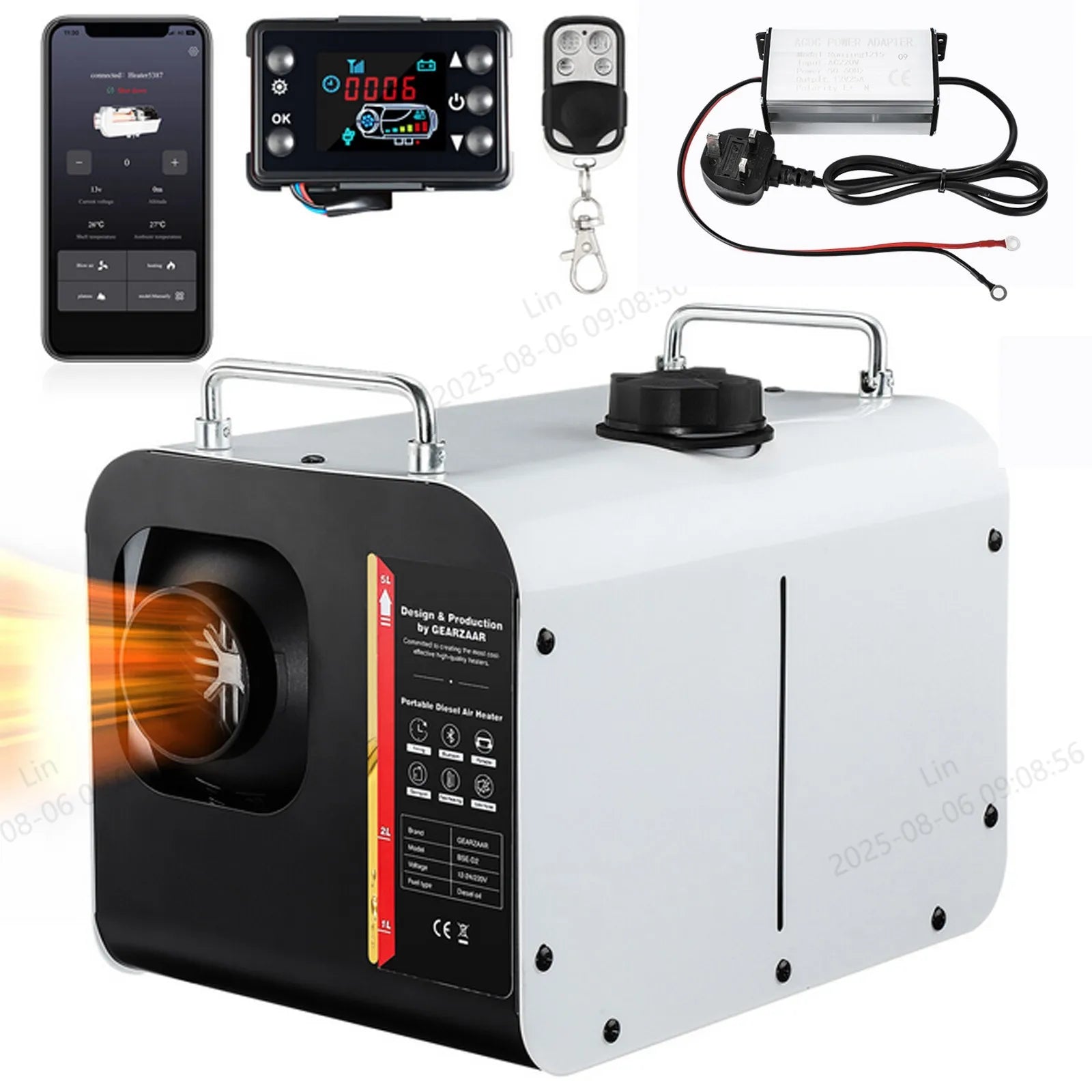 8KW Diesel Air Heater 12V 24V 240V Bluetooth Remote LCD Control for Truck RV Boat Garage Van Camper
