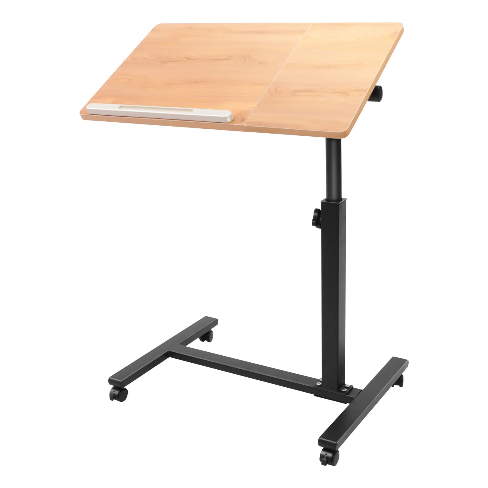 Height Adjustable Mobile Laptop Table with 4 Wheels and 360° Rotation | 58-90cm Rolling Sofa Side Desk