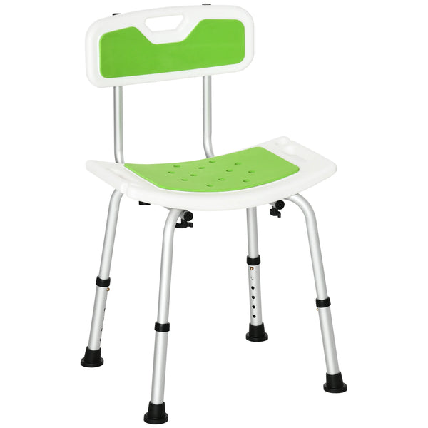 Adjustable Shower Stool for Elderly and Disabled Use, Green