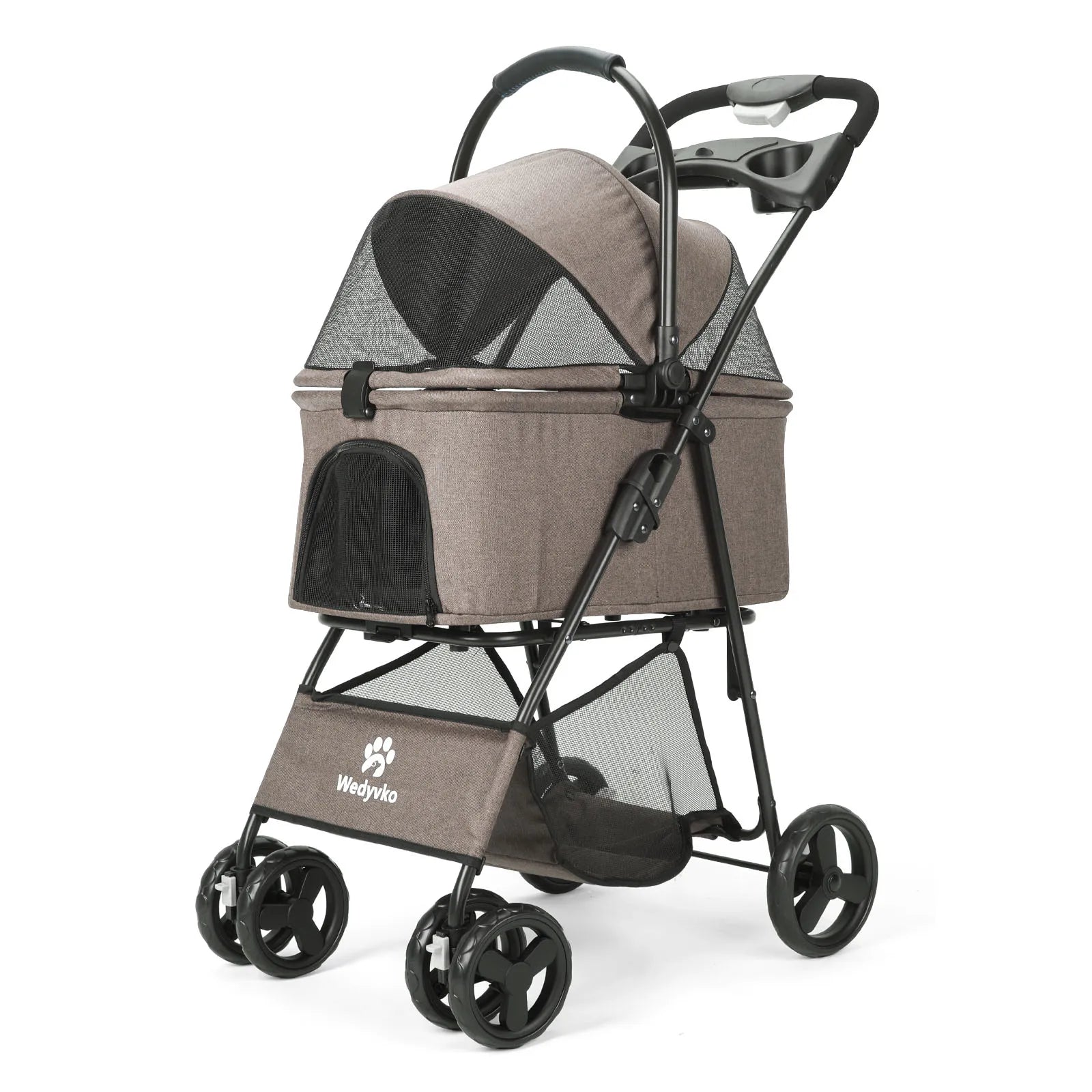 3 in 1 Pet Stroller with Removable Carrier – Foldable All-Terrain Dog & Cat Travel Stroller