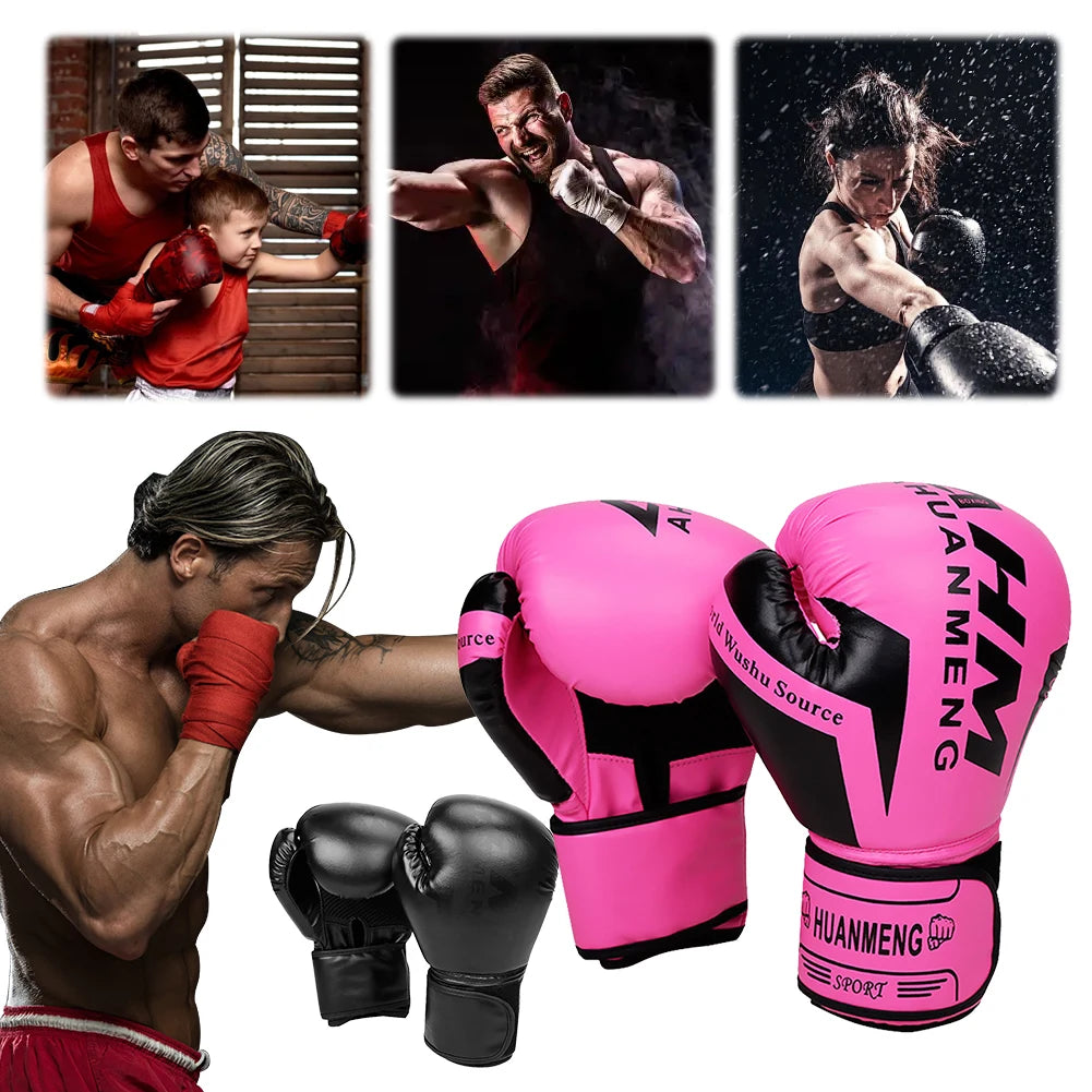 Boxing Training Gloves PU Leather Breathable Sparring Gloves 6OZ 10OZ for Muay Thai Martial Arts