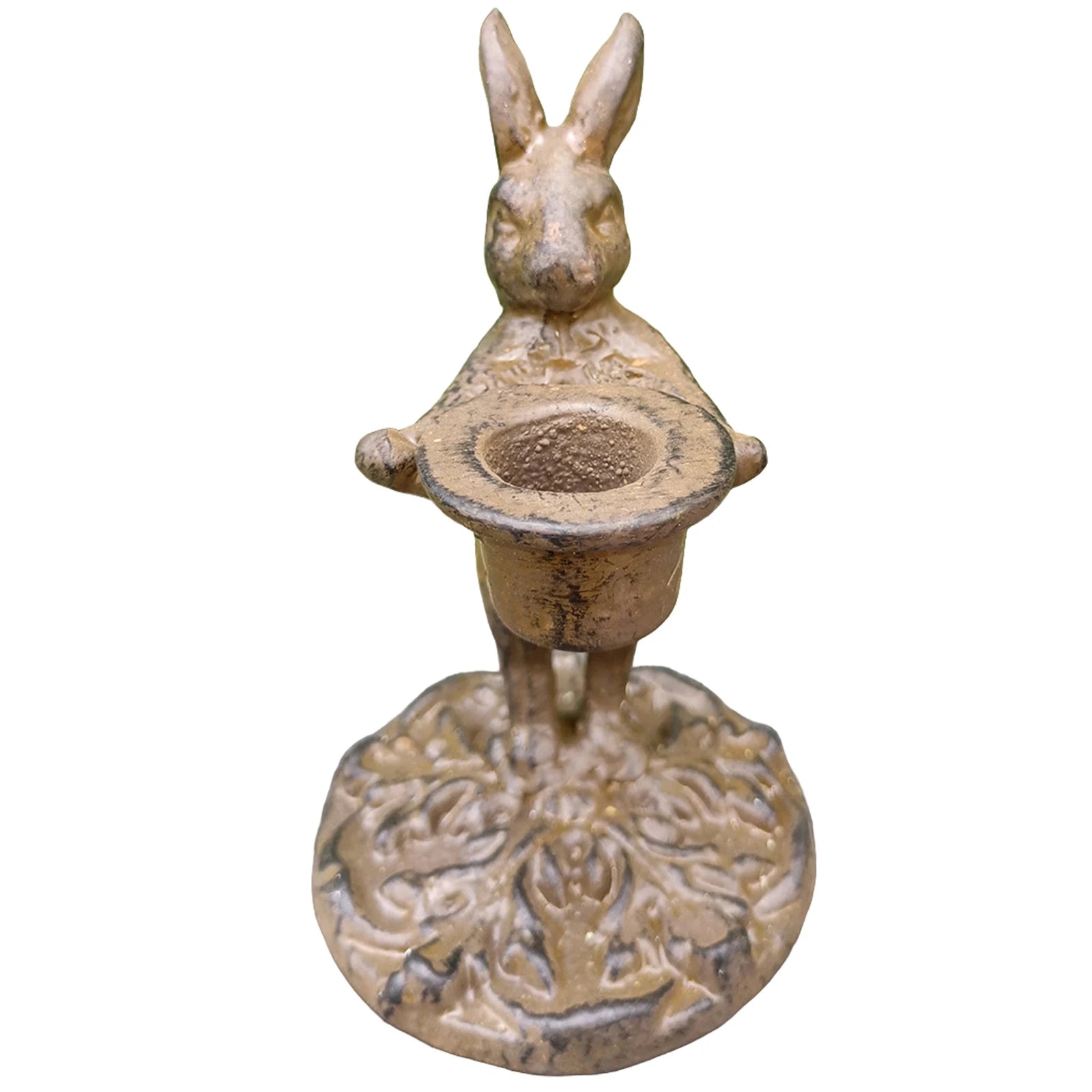 Antique Rabbit Candlestick Metal Bunny Candle Holder Decorative Home Ornament