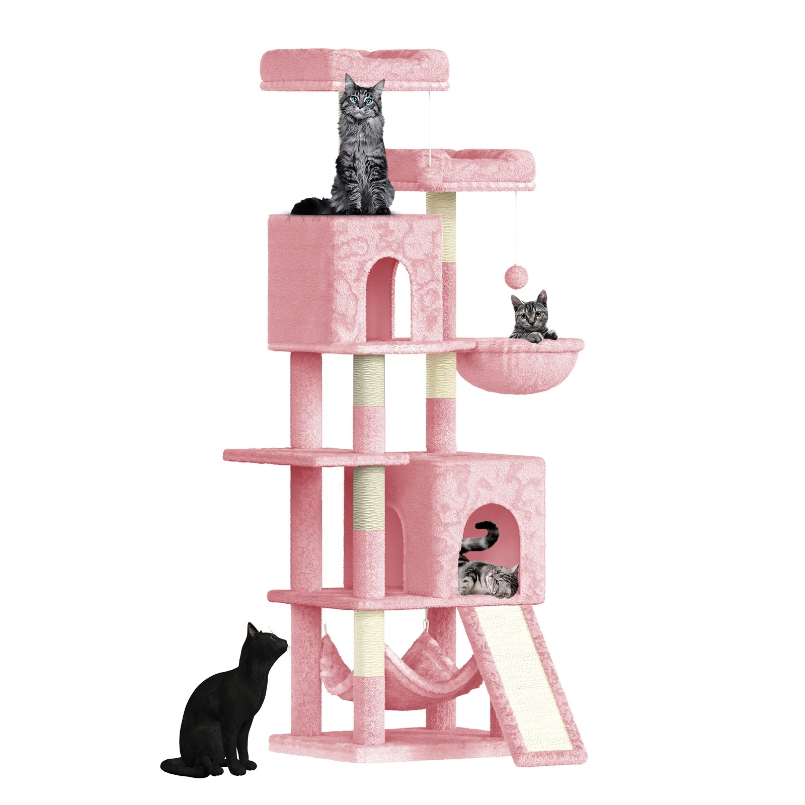 Dogat 158cm Multi-Level Cat Tree Scratching Board Post Perch Large Pet Playhouse for Multiple Cats