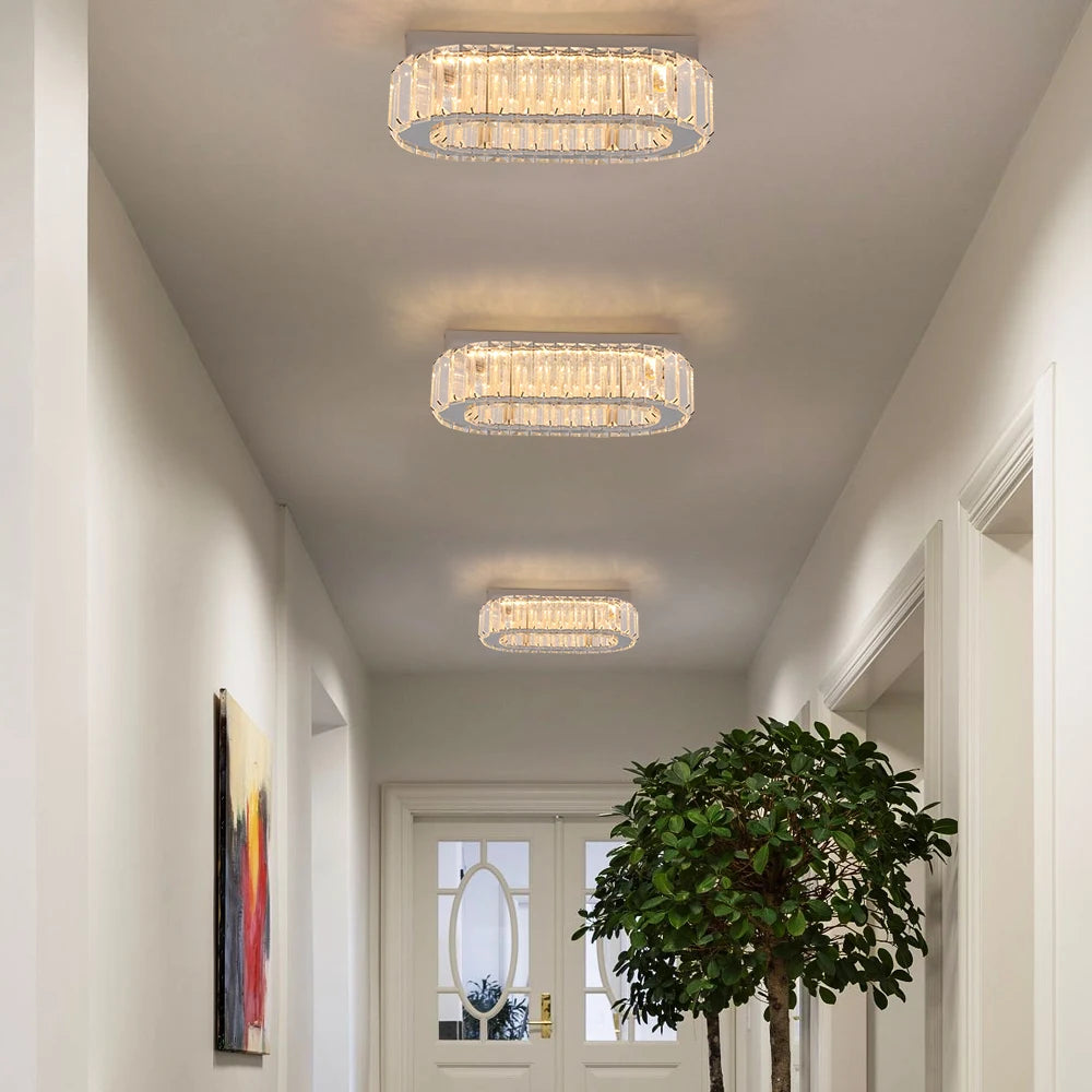Modern Crystal Oval LED Chandelier Pendant Light Luxury Nordic Ceiling Lamp for Living Room Bedroom Dining Room