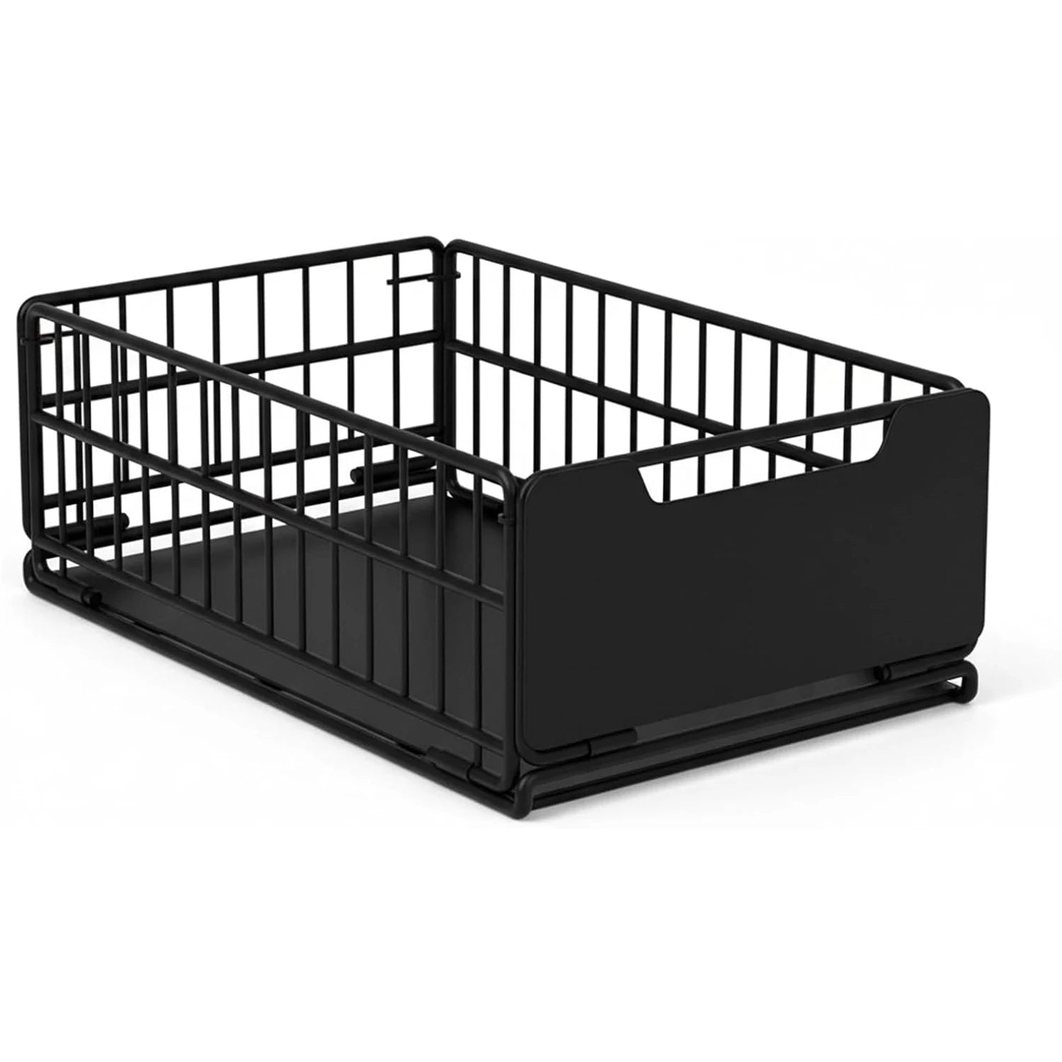 Pull Out Cabinet Organiser Foldable Sliding Drawer Basket with Handle Adhesive Kitchen Storage