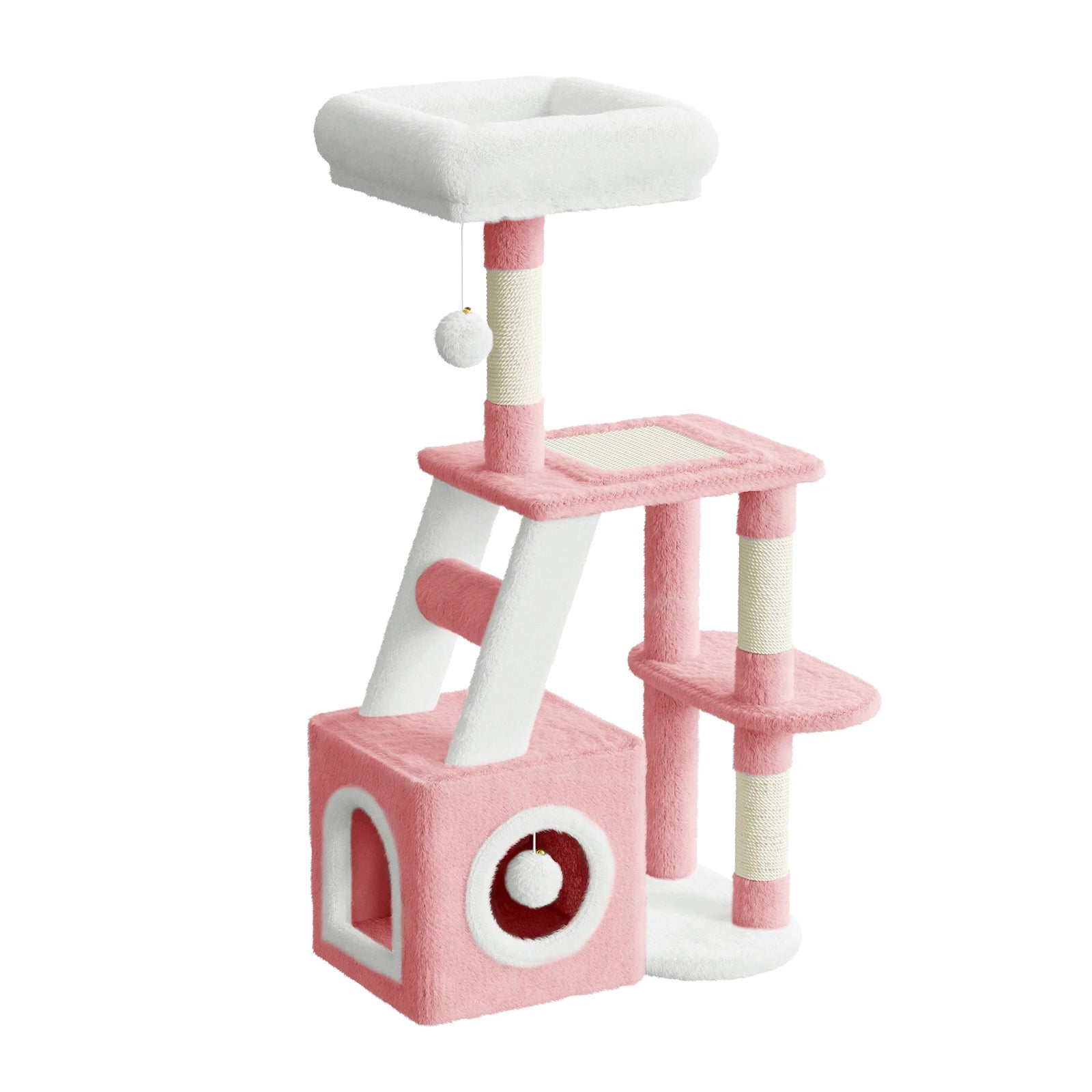 Dogat 107cm Cat Tree Scratching Post Cosy Cabin Play Platforms Multi-Level Activity Centre