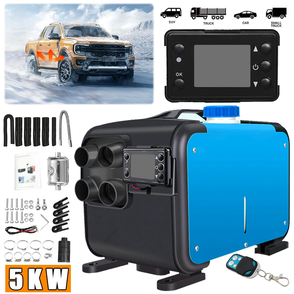 5KW Diesel Air Parking Heater 12V 24V 240V Bluetooth LCD Control for Car Boat Garage Van Camper Truck
