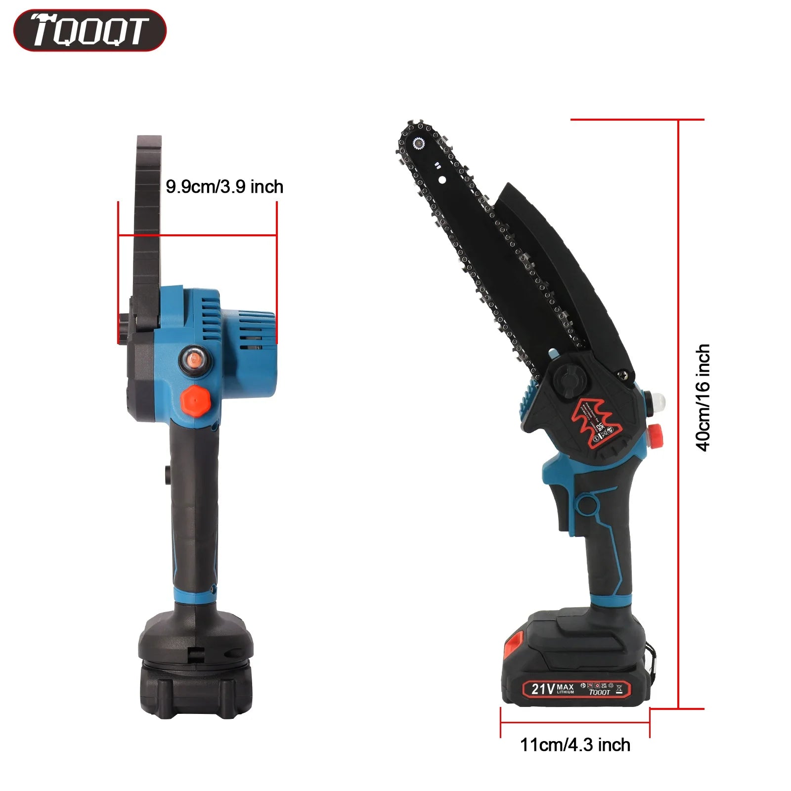 6 Inch Cordless Mini Chainsaw 21V Brushless 2 Batteries 1.5-2hr Runtime Lightweight for Wood Cutting Pruning
