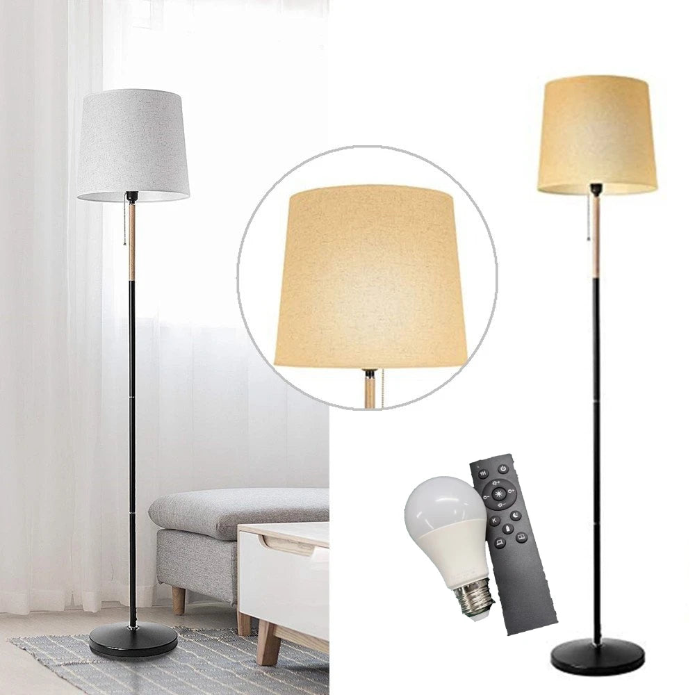170cm Floor Lamp LED E27 9W Linen Shade Dimmable Remote Control Multiple Colour Temperatures for Bedroom Living Room