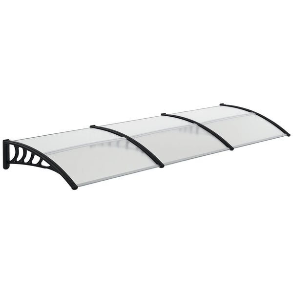 Front Door Canopy, Outdoor Awning, 303 x 96cm Rain Shelter, Clear