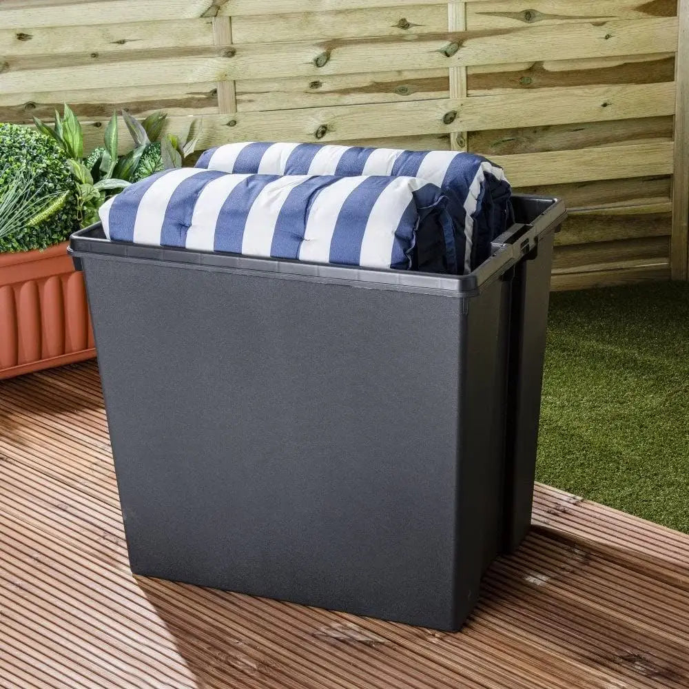 92L Heavy Duty Recycled Plastic Storage Box with Snap-On Lid, Stackable and Nestable