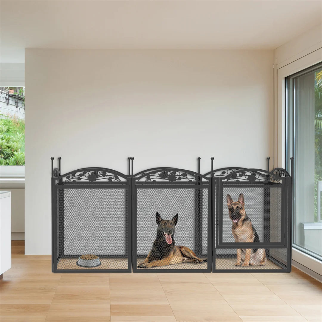 BINGOPAW 8 Panel Heavy Duty Metal Dog Playpen 126x126x88cm Whelping Fence with Waterproof Floor Pad