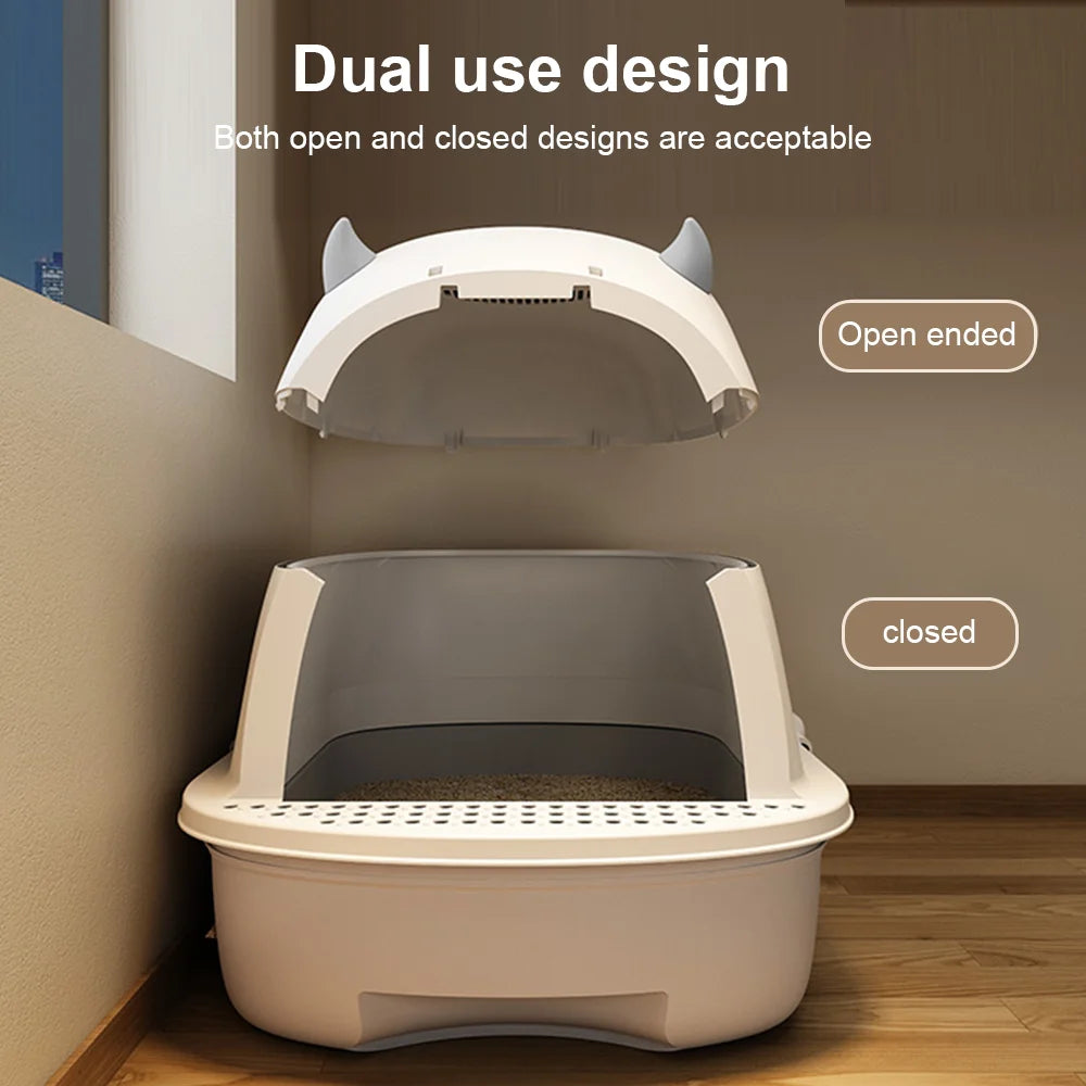 XL Enclosed Cat Litter Box with Pull-Out Drawer & Scoop