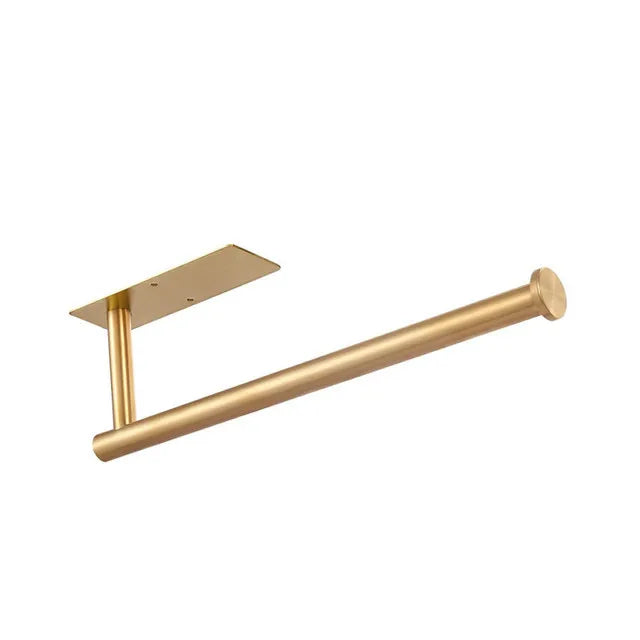 Stainless Steel Paper Towel Holder | Punch-Free Under Cabinet Roll & Foil Organiser