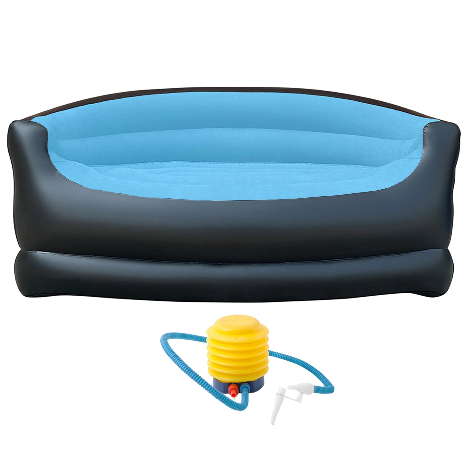 Inflatable Lounging Sofa Twin Size Air Sofa Bed with Air Pump for Indoor Living Room Camping and Outdoor Use